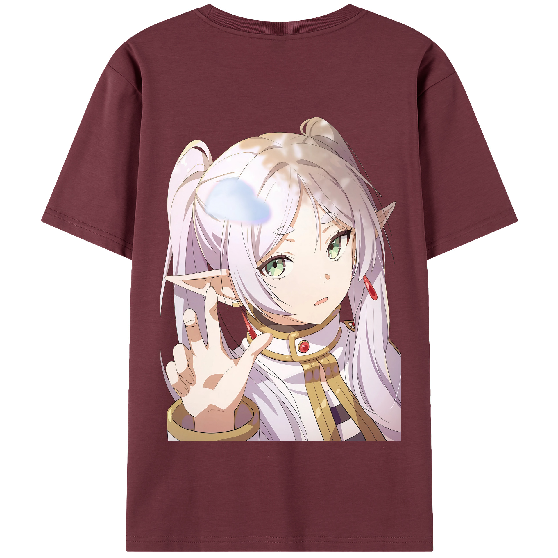 （画像用） 葬送のフリーレン Frieren 綿100％半袖Tシャツ（背面プリント）